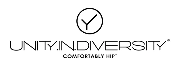 Logo Unity in Diversity, hip et confortable.
